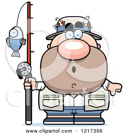Clipart of a Surprised Fisherman - Royalty Free Vector Illustration by Cory Thoman