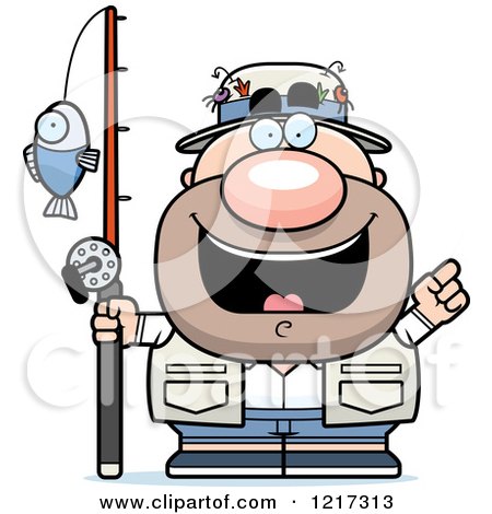 Clipart of a Fisherman with an Idea - Royalty Free Vector Illustration by Cory Thoman