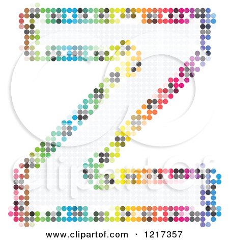 Clipart of a Colorful Pixelated Capital Letter Z - Royalty Free Vector Illustration by Andrei Marincas