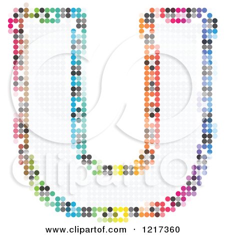 Clipart of a Colorful Pixelated Capital Letter U - Royalty Free Vector Illustration by Andrei Marincas
