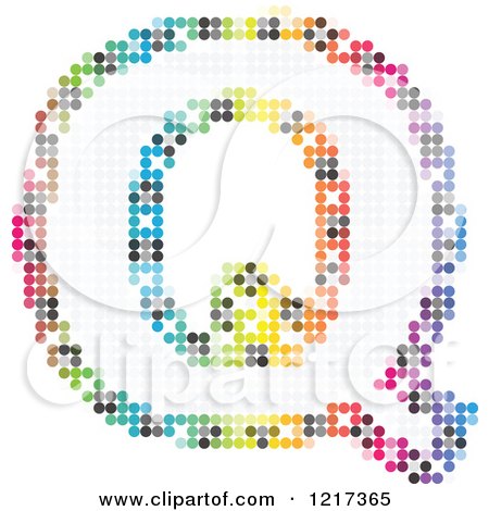 Clipart of a Colorful Pixelated Capital Letter Q - Royalty Free Vector Illustration by Andrei Marincas