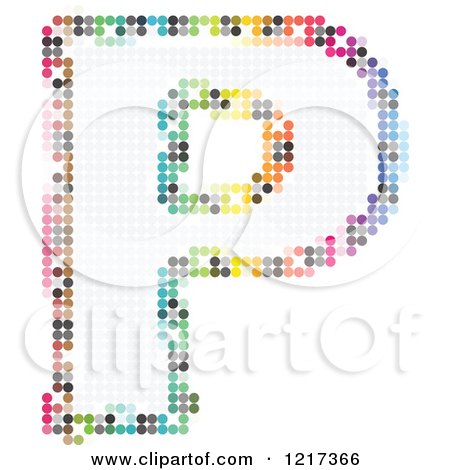Clipart of a Colorful Pixelated Capital Letter P - Royalty Free Vector Illustration by Andrei Marincas