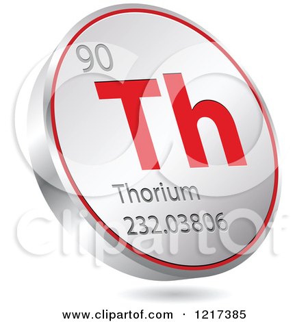 Clipart of a 3d Floating Round Red and Silver Thorium Chemical Element Icon - Royalty Free Vector Illustration by Andrei Marincas