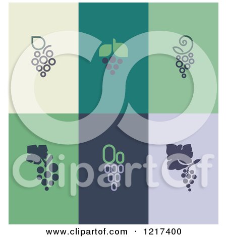 Clipart of Grape Logos - Royalty Free Vector Illustration by elena