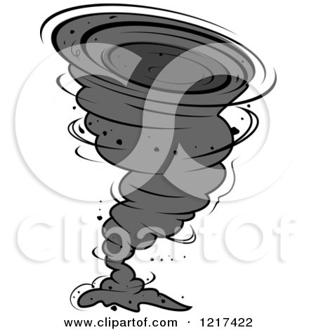 Clipart of a Grayscale Twister Tornado 2 - Royalty Free Vector Illustration by Vector Tradition SM