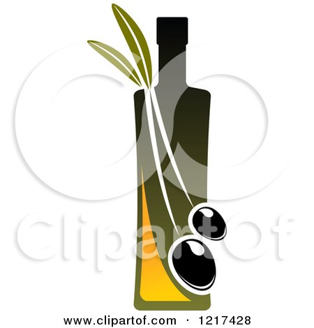 Clipart of a Bottle of Extra Virgin Olive Oil 3 - Royalty Free Vector Illustration by Vector Tradition SM