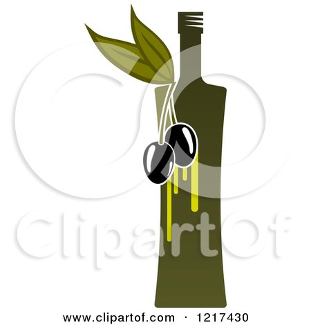 Clipart of a Bottle of Extra Virgin Olive Oil - Royalty Free Vector Illustration by Vector Tradition SM