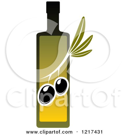 Clipart of a Bottle of Extra Virgin Olive Oil 4 - Royalty Free Vector Illustration by Vector Tradition SM