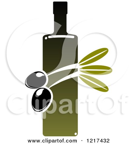 Clipart of a Bottle of Extra Virgin Olive Oil 5 - Royalty Free Vector Illustration by Vector Tradition SM