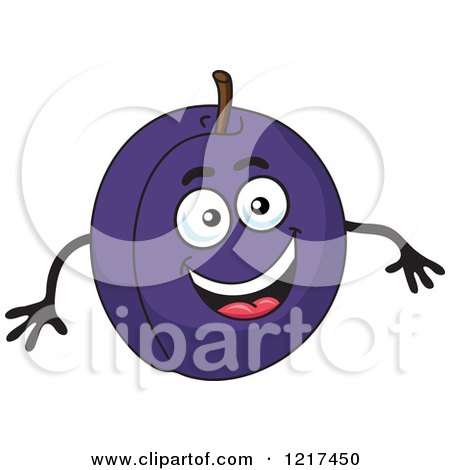Clipart of a Happy Plum Character - Royalty Free Vector Illustration by Vector Tradition SM