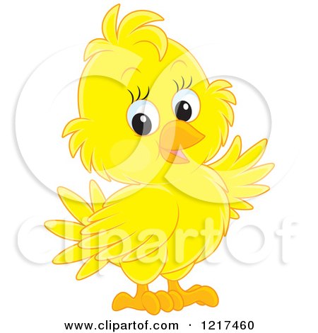 Clipart of a Cute Yellow Baby Parrot - Royalty Free Vector Illustration by Alex Bannykh