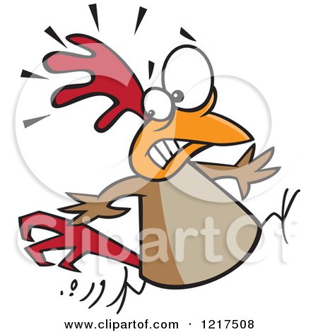 Scared Cartoon Chicken Running Posters, Art Prints by - Interior Wall ...