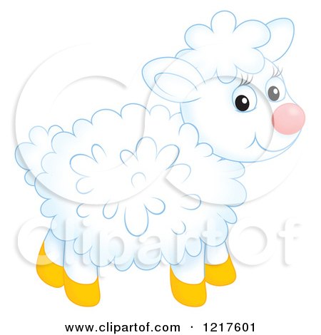Clipart of a Cute Airbrushed Sheep - Royalty Free Illustration by Alex Bannykh