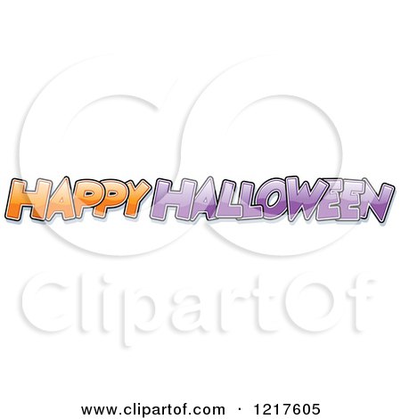 Clipart of Orange and Purple Happy Halloween Text - Royalty Free Vector Illustration by Cory Thoman