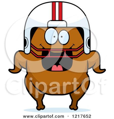 Clipart of a Happy Grinning Football Turkey Character - Royalty Free Vector Illustration by Cory Thoman