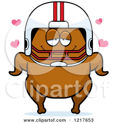 Clipart of a Loving Football Turkey Character - Royalty Free Vector Illustration by Cory Thoman