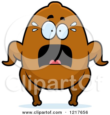 Clipart of a Scared Turkey Character - Royalty Free Vector Illustration by Cory Thoman