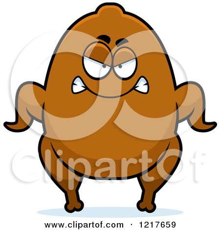 Clipart of a Mad Turkey Character - Royalty Free Vector Illustration by Cory Thoman