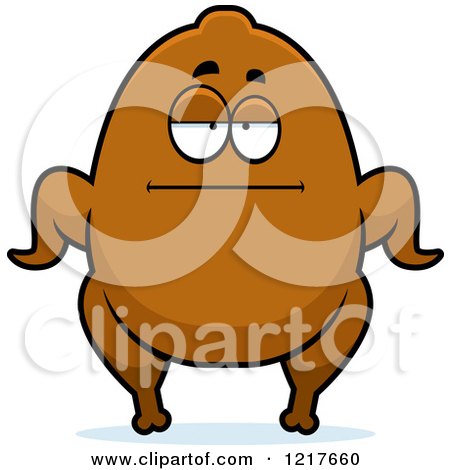 Clipart of a Bored Turkey Character - Royalty Free Vector Illustration by Cory Thoman