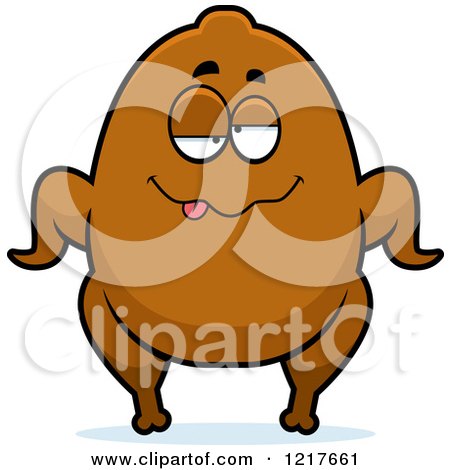 Clipart of a Drunk Turkey Character - Royalty Free Vector Illustration by Cory Thoman