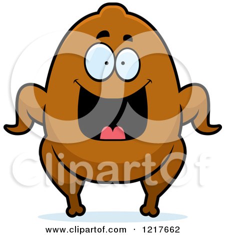 Clipart of a Happy Grinning Turkey Character - Royalty Free Vector Illustration by Cory Thoman