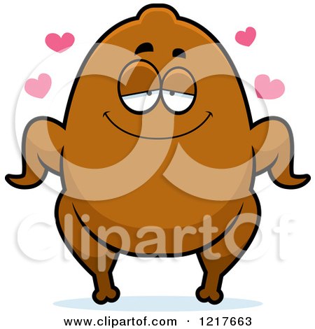 Clipart of a Loving Turkey Character - Royalty Free Vector Illustration by Cory Thoman