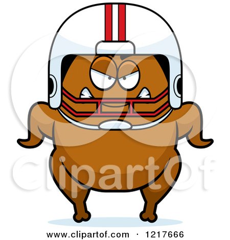 Clipart of a Mad Football Turkey Character - Royalty Free Vector Illustration by Cory Thoman