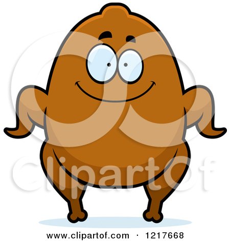 Clipart of a Happy Turkey Character - Royalty Free Vector Illustration by Cory Thoman