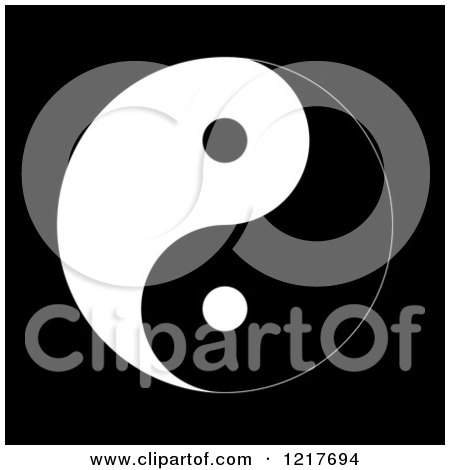 Clipart of a Black and White Yin Yang - Royalty Free Illustration by oboy
