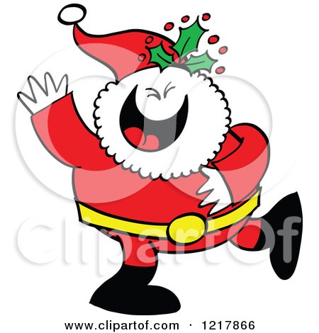 Clipart of Santa Claus Dancing - Royalty Free Vector Illustration by Zooco