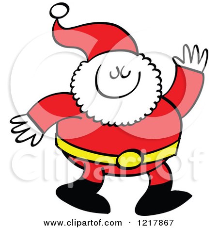 Clipart of Santa Claus Waving - Royalty Free Vector Illustration by Zooco