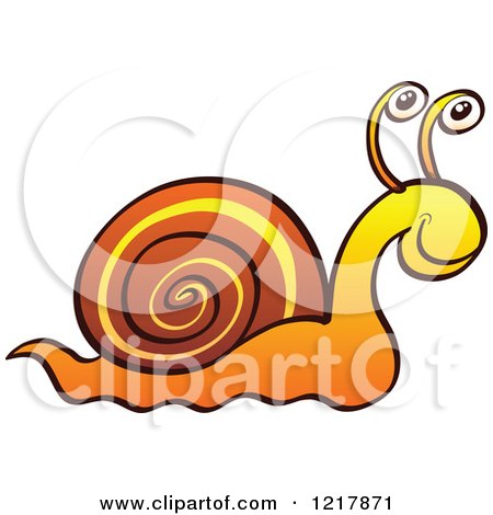 Clipart of a Happy Orange Snail - Royalty Free Vector Illustration by Zooco