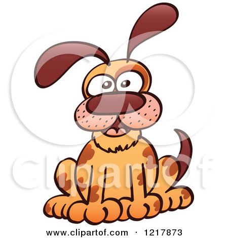 Clipart of a Curious Sitting Dog - Royalty Free Vector Illustration by Zooco