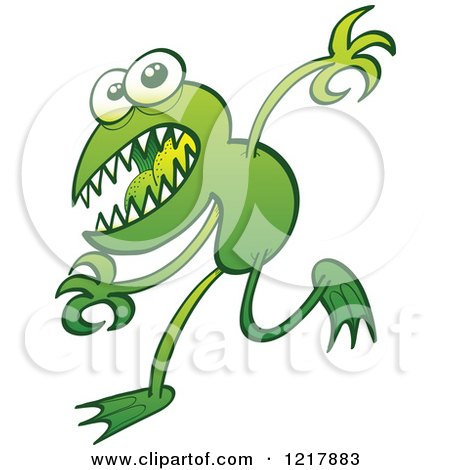 Clipart of a Green Mutant Frog - Royalty Free Vector Illustration by Zooco