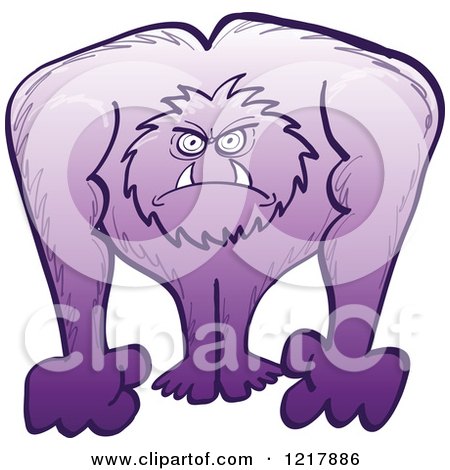 Clipart of a Furious Purple Yeti - Royalty Free Vector Illustration by Zooco