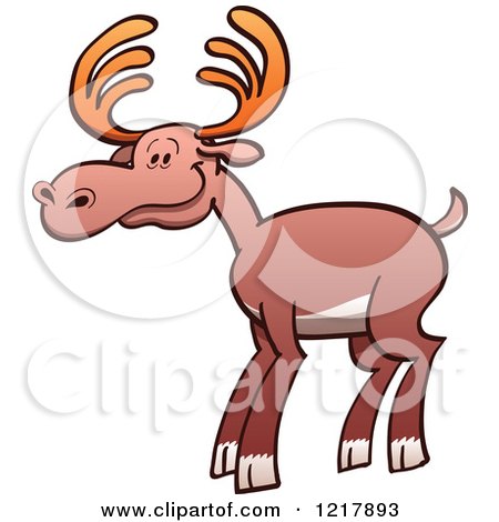 Clipart of a Happy Moose - Royalty Free Vector Illustration by Zooco