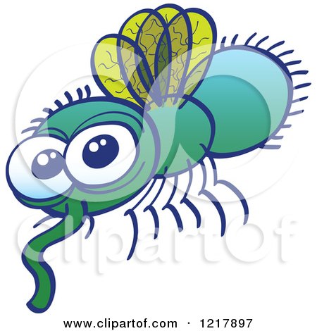Clipart of a Cute House Fly - Royalty Free Vector Illustration by Zooco