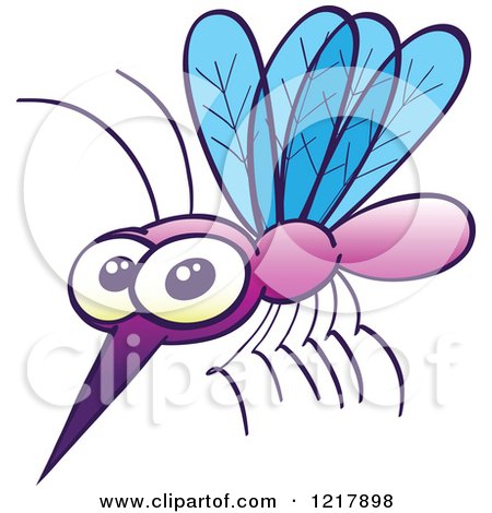 Clipart of a Cute Mosquito - Royalty Free Vector Illustration by Zooco