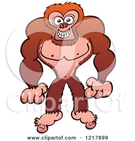Clipart of a Naughty Gorilla - Royalty Free Vector Illustration by Zooco