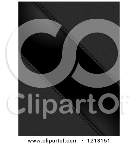 Clipart of a Black Diagonal Strap of Leather and Stitching - Royalty Free Vector Illustration by elaineitalia