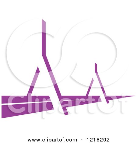 Clipart of a Purple Modern Bridge - Royalty Free Vector Illustration by Lal Perera