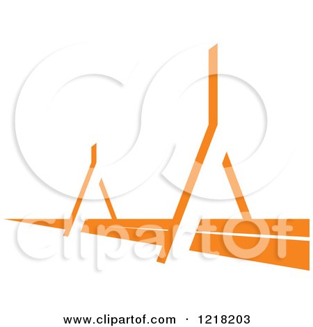 Clipart of an Orange Modern Bridge - Royalty Free Vector Illustration by Lal Perera