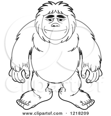 Clipart of an Outlined Big Foot - Royalty Free Vector Illustration by Lal Perera