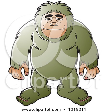 Clipart of a Green Big Foot - Royalty Free Vector Illustration by Lal Perera