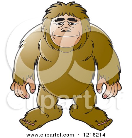 Clipart of a Happy Big Foot - Royalty Free Vector Illustration by Lal Perera