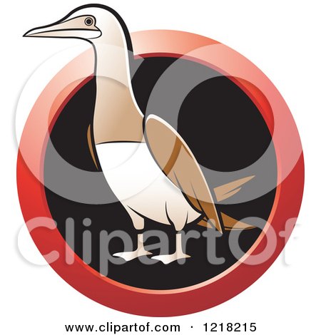 Clipart of a Bobo Booby Bird with a Red Ring - Royalty Free Vector Illustration by Lal Perera