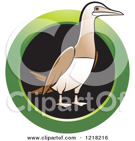 Clipart of a Bobo Booby Bird with a Green Ring - Royalty Free Vector Illustration by Lal Perera