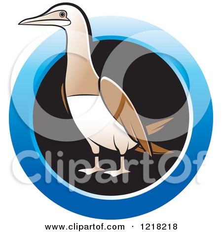 Clipart of a Bobo Booby Bird with a Blue Ring - Royalty Free Vector Illustration by Lal Perera