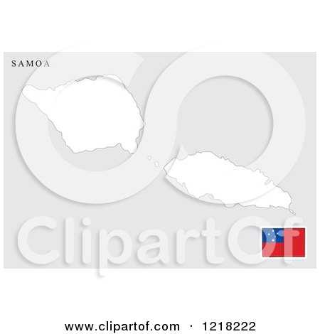 Clipart of a Samoa Map and Flag - Royalty Free Vector Illustration by Lal Perera