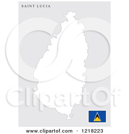Clipart of a Saint Lucia Map and Flag - Royalty Free Vector Illustration by Lal Perera
